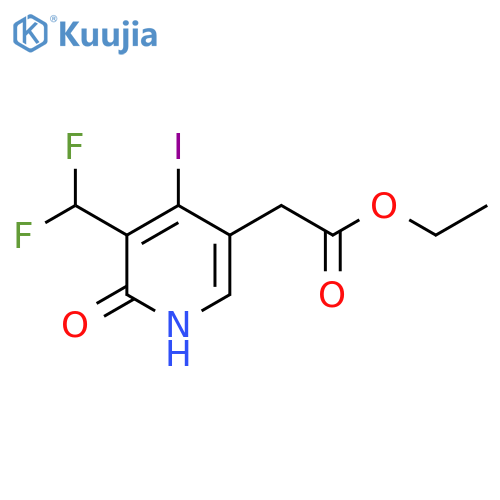 Ethyl 3-(difluoromethyl)-2-hydroxy-4-iodopyridine-5-acetate structure