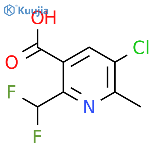 3-Chloro-6-(difluoromethyl)-2-methylpyridine-5-carboxylic acid structure
