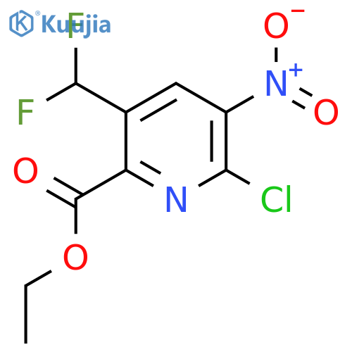 Ethyl 2-chloro-5-(difluoromethyl)-3-nitropyridine-6-carboxylate structure