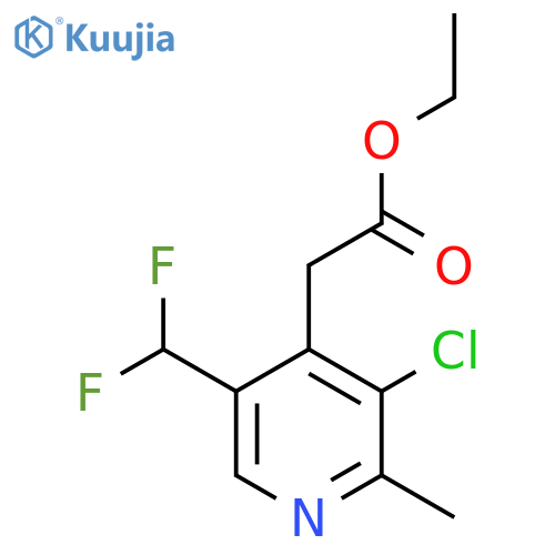 Ethyl 3-chloro-5-(difluoromethyl)-2-methylpyridine-4-acetate structure