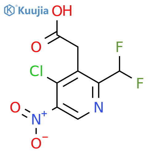 4-Chloro-2-(difluoromethyl)-5-nitropyridine-3-acetic acid structure