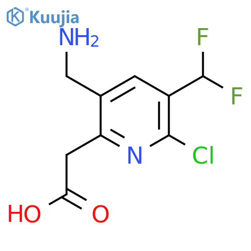 5-(Aminomethyl)-2-chloro-3-(difluoromethyl)pyridine-6-acetic acid structure