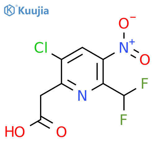 5-Chloro-2-(difluoromethyl)-3-nitropyridine-6-acetic acid structure