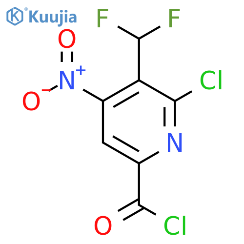 2-Chloro-3-(difluoromethyl)-4-nitropyridine-6-carbonyl chloride structure