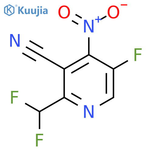 3-Cyano-2-(difluoromethyl)-5-fluoro-4-nitropyridine structure