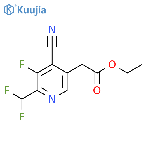Ethyl 4-cyano-2-(difluoromethyl)-3-fluoropyridine-5-acetate structure