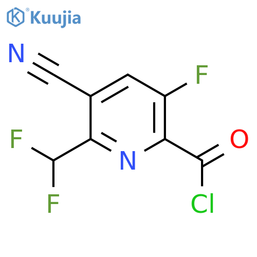 3-Cyano-2-(difluoromethyl)-5-fluoropyridine-6-carbonyl chloride structure