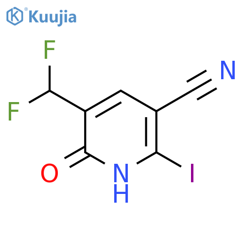 3-Cyano-5-(difluoromethyl)-6-hydroxy-2-iodopyridine structure