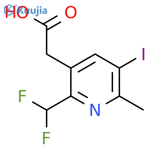 2-(Difluoromethyl)-5-iodo-6-methylpyridine-3-acetic acid structure