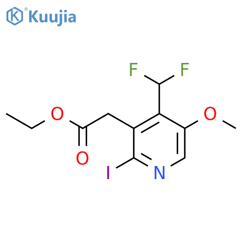 Ethyl 4-(difluoromethyl)-2-iodo-5-methoxypyridine-3-acetate structure