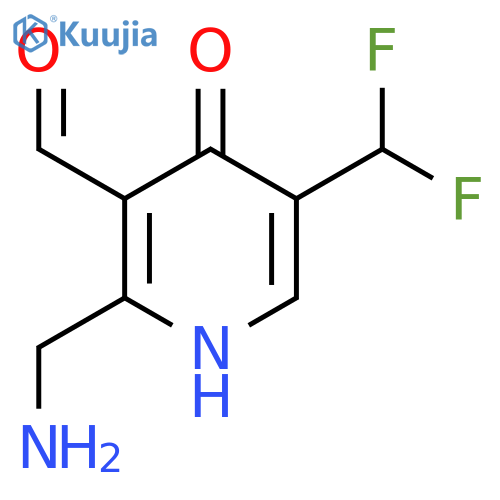 2-(Aminomethyl)-5-(difluoromethyl)-4-hydroxypyridine-3-carboxaldehyde structure