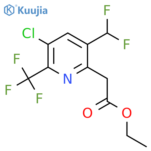 Ethyl 3-chloro-5-(difluoromethyl)-2-(trifluoromethyl)pyridine-6-acetate structure