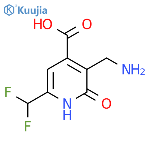 3-(Aminomethyl)-6-(difluoromethyl)-2-hydroxypyridine-4-carboxylic acid structure