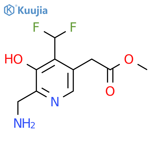 Methyl 2-(aminomethyl)-4-(difluoromethyl)-3-hydroxypyridine-5-acetate structure