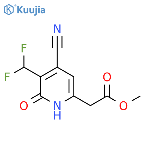 Methyl 4-cyano-3-(difluoromethyl)-2-hydroxypyridine-6-acetate structure