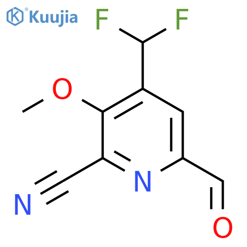2-Cyano-4-(difluoromethyl)-3-methoxypyridine-6-carboxaldehyde structure