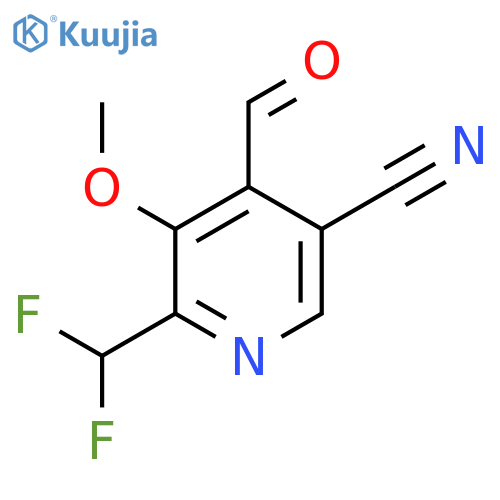 5-Cyano-2-(difluoromethyl)-3-methoxypyridine-4-carboxaldehyde structure