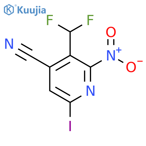 4-Cyano-3-(difluoromethyl)-6-iodo-2-nitropyridine structure