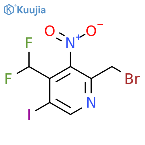 2-(Bromomethyl)-4-(difluoromethyl)-5-iodo-3-nitropyridine structure