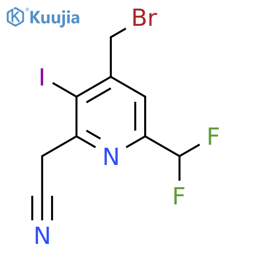 4-(Bromomethyl)-6-(difluoromethyl)-3-iodopyridine-2-acetonitrile structure
