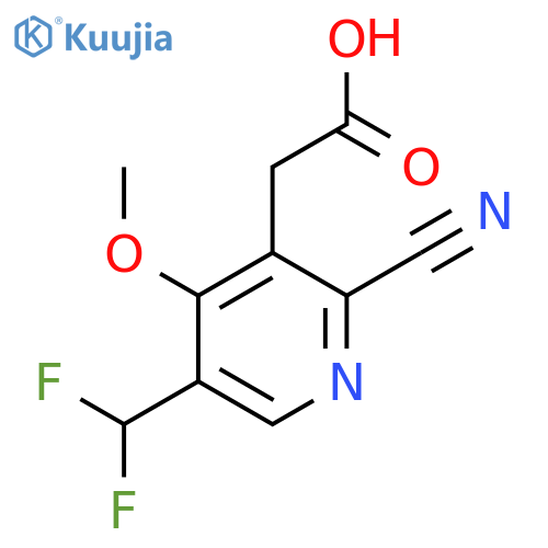 2-Cyano-5-(difluoromethyl)-4-methoxypyridine-3-acetic acid structure