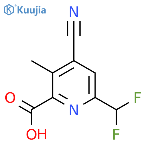 4-Cyano-6-(difluoromethyl)-3-methylpyridine-2-carboxylic acid structure