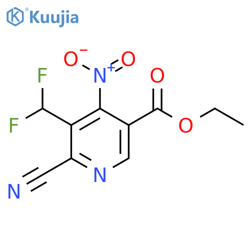Ethyl 2-cyano-3-(difluoromethyl)-4-nitropyridine-5-carboxylate structure