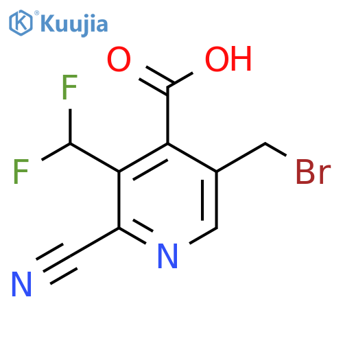 5-(Bromomethyl)-2-cyano-3-(difluoromethyl)pyridine-4-carboxylic acid structure