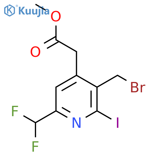 Methyl 3-(bromomethyl)-6-(difluoromethyl)-2-iodopyridine-4-acetate structure