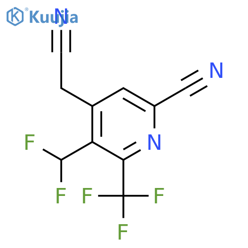 6-Cyano-3-(difluoromethyl)-2-(trifluoromethyl)pyridine-4-acetonitrile structure
