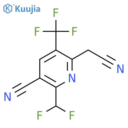 3-Cyano-2-(difluoromethyl)-5-(trifluoromethyl)pyridine-6-acetonitrile structure