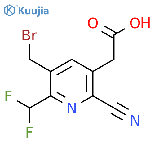 3-(Bromomethyl)-6-cyano-2-(difluoromethyl)pyridine-5-acetic acid structure