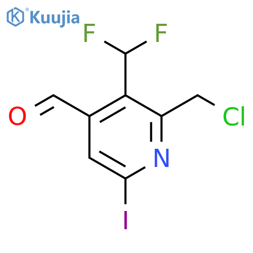 2-(Chloromethyl)-3-(difluoromethyl)-6-iodopyridine-4-carboxaldehyde structure