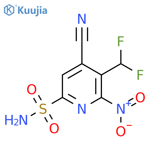 4-Cyano-3-(difluoromethyl)-2-nitropyridine-6-sulfonamide structure