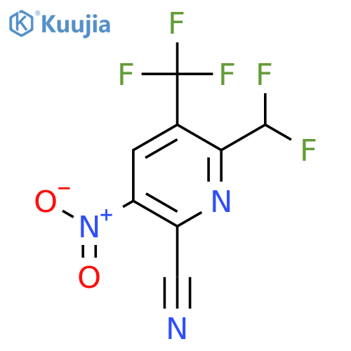 2-Cyano-6-(difluoromethyl)-3-nitro-5-(trifluoromethyl)pyridine structure