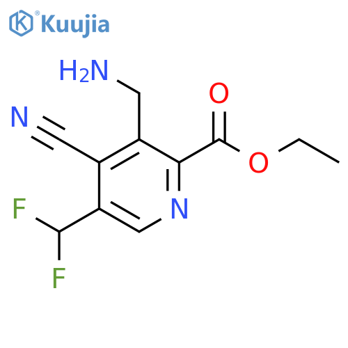 Ethyl 3-(aminomethyl)-4-cyano-5-(difluoromethyl)pyridine-2-carboxylate structure