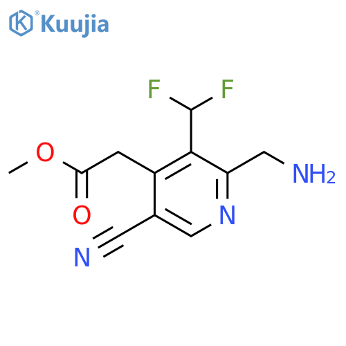 Methyl 2-(aminomethyl)-5-cyano-3-(difluoromethyl)pyridine-4-acetate structure