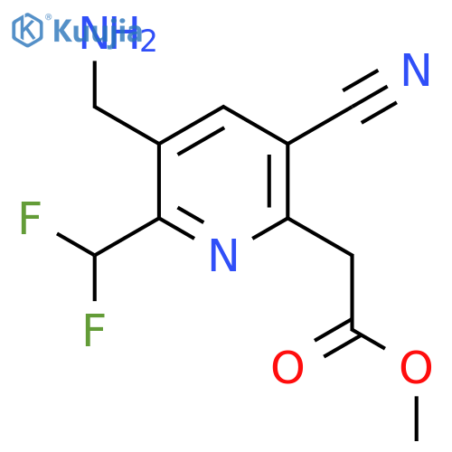 Methyl 3-(aminomethyl)-5-cyano-2-(difluoromethyl)pyridine-6-acetate structure