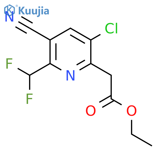 Ethyl 3-chloro-5-cyano-6-(difluoromethyl)pyridine-2-acetate structure
