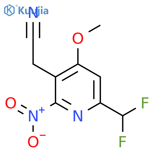 6-(Difluoromethyl)-4-methoxy-2-nitropyridine-3-acetonitrile structure