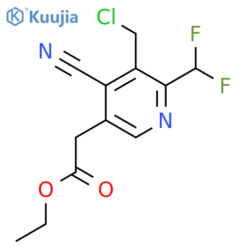 Ethyl 3-(chloromethyl)-4-cyano-2-(difluoromethyl)pyridine-5-acetate structure