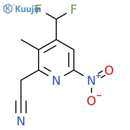 4-(Difluoromethyl)-3-methyl-6-nitropyridine-2-acetonitrile structure