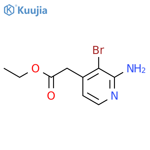 Ethyl 2-amino-3-bromopyridine-4-acetate structure