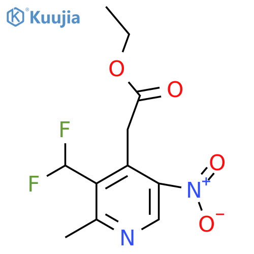 Ethyl 3-(difluoromethyl)-2-methyl-5-nitropyridine-4-acetate structure