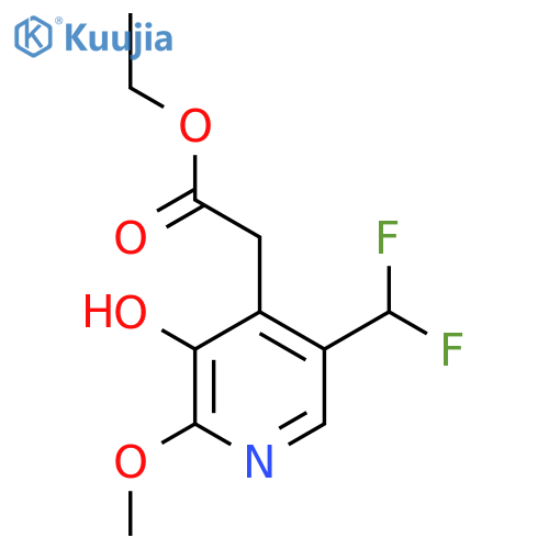 Ethyl 5-(difluoromethyl)-3-hydroxy-2-methoxypyridine-4-acetate structure