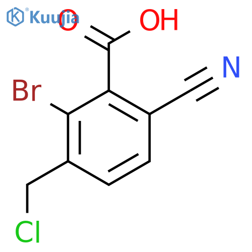 2-Bromo-3-chloromethyl-6-cyanobenzoic acid structure