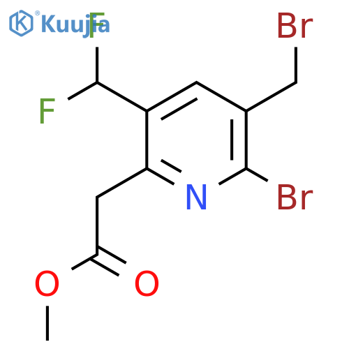 Methyl 2-bromo-3-(bromomethyl)-5-(difluoromethyl)pyridine-6-acetate structure