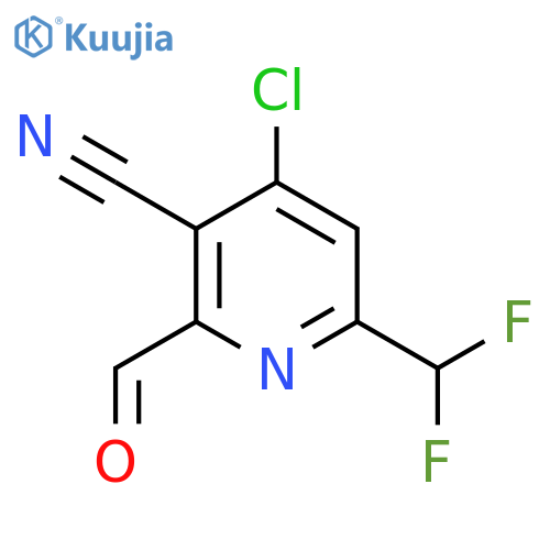 4-Chloro-3-cyano-6-(difluoromethyl)pyridine-2-carboxaldehyde structure