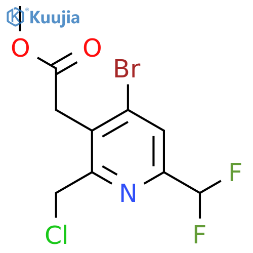 Methyl 4-bromo-2-(chloromethyl)-6-(difluoromethyl)pyridine-3-acetate structure
