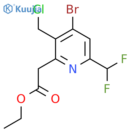 Ethyl 4-bromo-3-(chloromethyl)-6-(difluoromethyl)pyridine-2-acetate structure